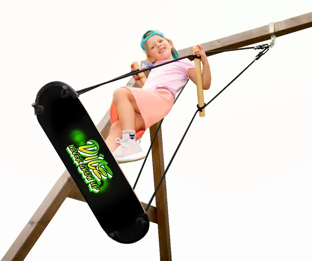 Skateboard Swing (cordes noires) - Biemar Bois