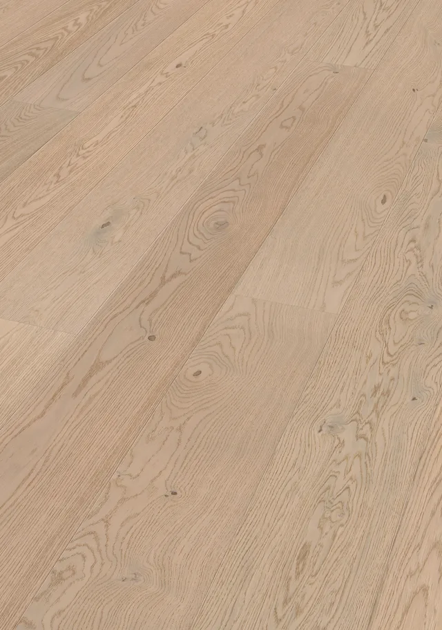 Biemar Bois - Sol en bois Lindura HD 400 Chêne animé blanc crème-1