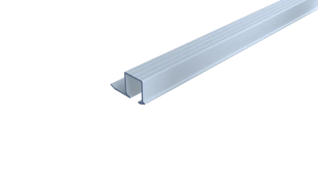 Speedboat rail de roulement simple,pour verre, alu argenté anodisé, 3500mm