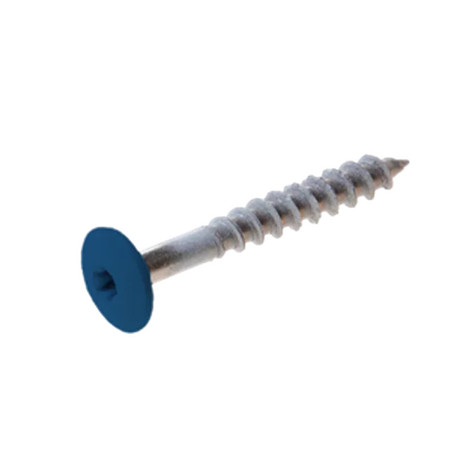 Vis Trespa inox A2 TX20 tête bombée (12 mm) 4,8x38 mm METEON UNI A2154 CobaltBlue (Emb de 100 pces)