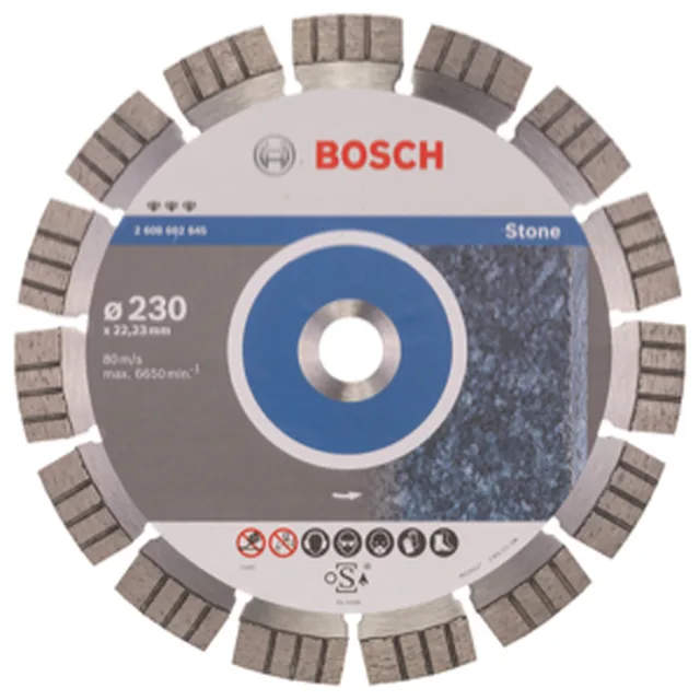 Disque à tronçonner diamanté Best for Stone 230 x 22,23 x 2,4 x 15 mm