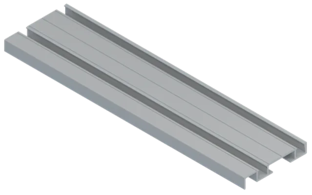 Submarine rail de roulement double pour portes de 18mm, alu argenté anodisé, 2500mm