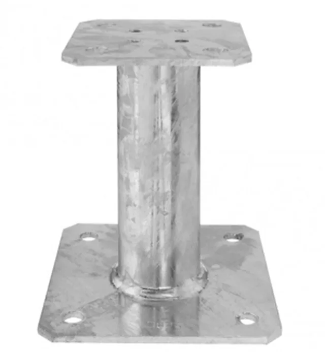 Pied de poteau type A Ht 100 acier galvanisé chaud /pce