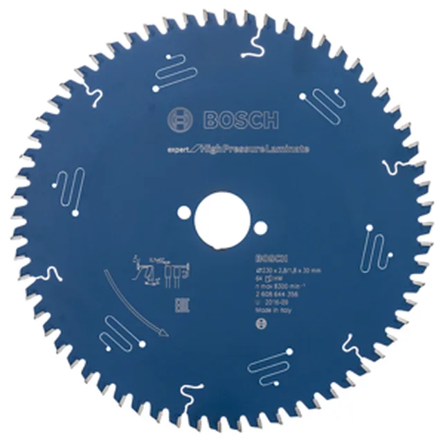 Lame de Scie Circulaire Expert pour HPL, 230 x 30 x 2,8 mm, 64D