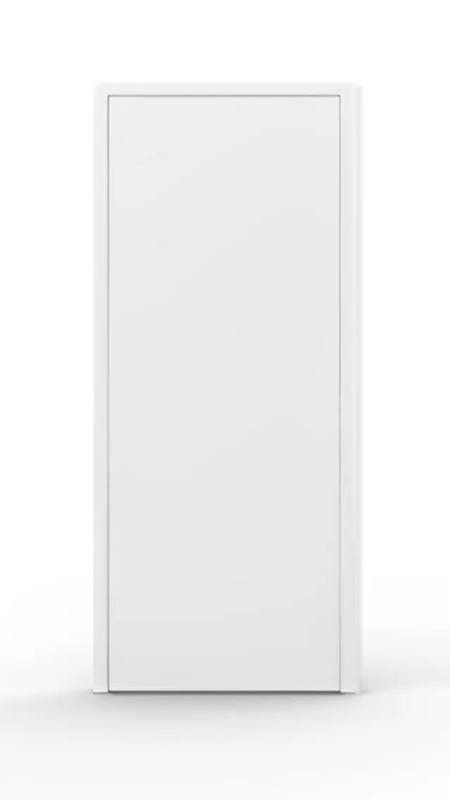 Porte tubulaire prépeinte de 930/2015/40 mm mortaisée sans chambranle, sans ébrassement, sans quincaillerie.