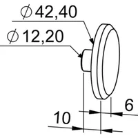 Embout plat pour main courante 42,4 mm inox Biemar Bois - Finition moderne-2