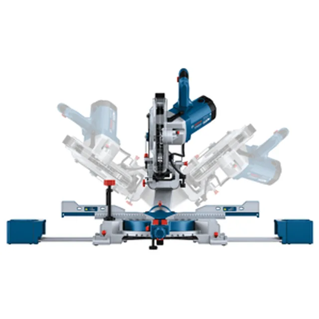 BOSCH Machine stationnaire GCM 305-254 D (Lame de scie standard for wood, 2x support de pièce, sac à poussière, mâchoire)
