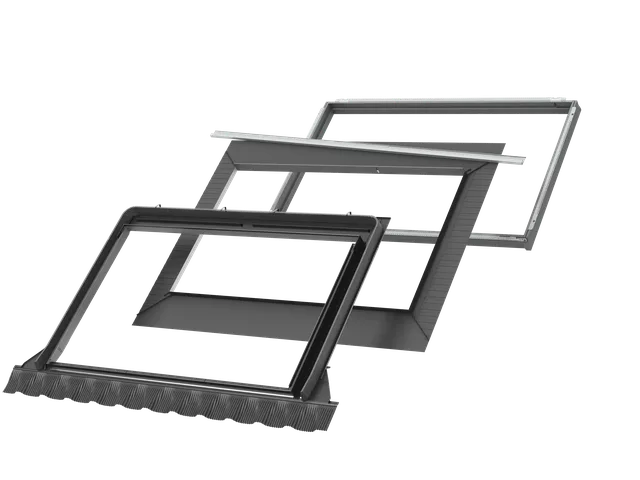 Raccord couverture ondulée avec cadre isolant EDWS FFKF08 2000