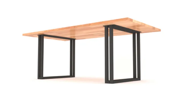 Pied de table modèle double U 40 x 110 mm, poudré noir mat RAL 9005, Ht. 720 X Long. 780 mm (Emb de 2 pces)