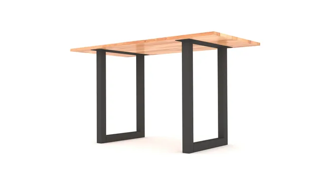 Pied de Table Haute U 80x80mm Noir Mat 1100x780mm - Biemar Bois