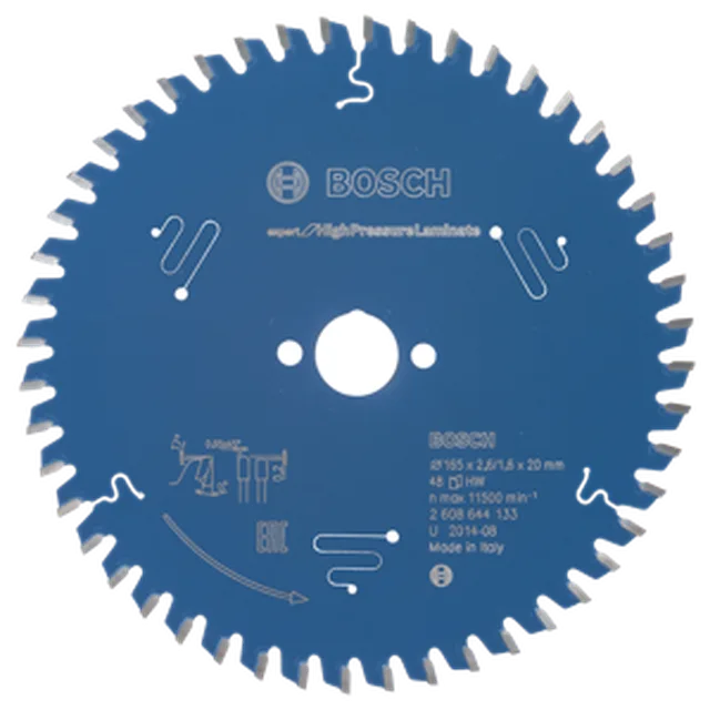 Lame de Scie Circulaire Expert pour High Pressure Laminate, 165 x 20 x 2,6 mm, 48D