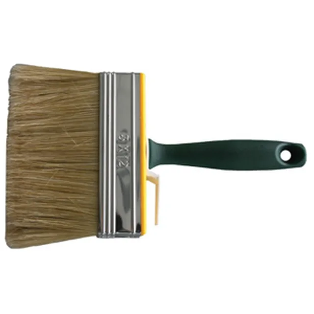 Pinceau plat latex, manche en plastique, pures soies courtes et blondes, 30x120mm