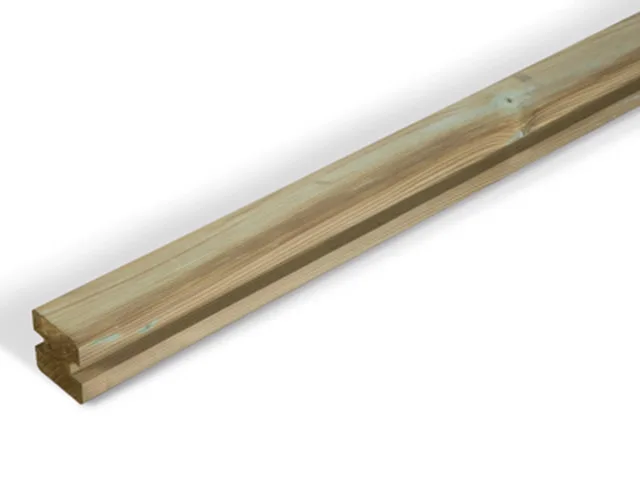 Poteau rainuré en pin brun "tanwood" 2650x90x90mm + Profils 21mm - Ref 132386