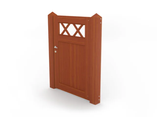 Portail en padouk avec cadre visible 1500x2000 - Ref 127430