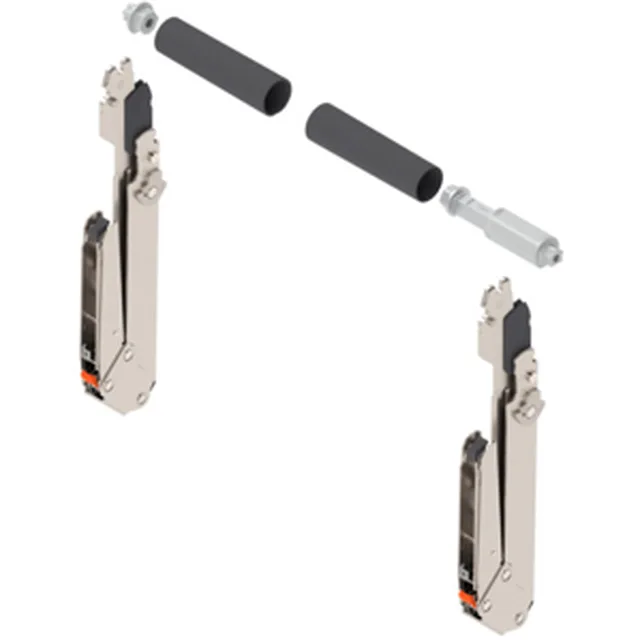 Set bras AVENTOS HL Top pour hauteur porte 340 - 389mm (1,75 - 10,00Kg) acier nickelé / paire