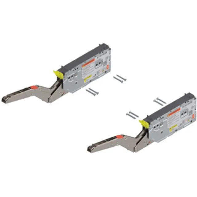 Set de 2 réservoirs de force pour portes relevantes Aventos HK-Top Tip-On, facteur de puissance 3200 - 9000 a visser, avec pièce de positionnement, acier brut