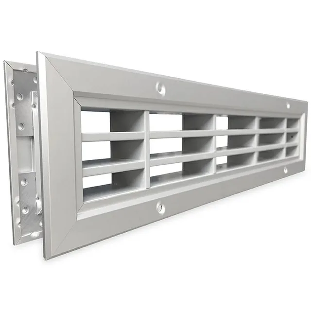 Grille Coupe-Feu 450x76 mm Avec Cadre Aluminium - Biemar Bois