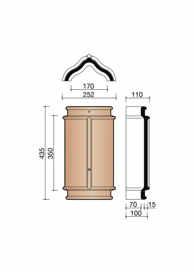 Faitière C Stand. Migeon Std Ardoisé 2,5pc/m - Biemar Bois