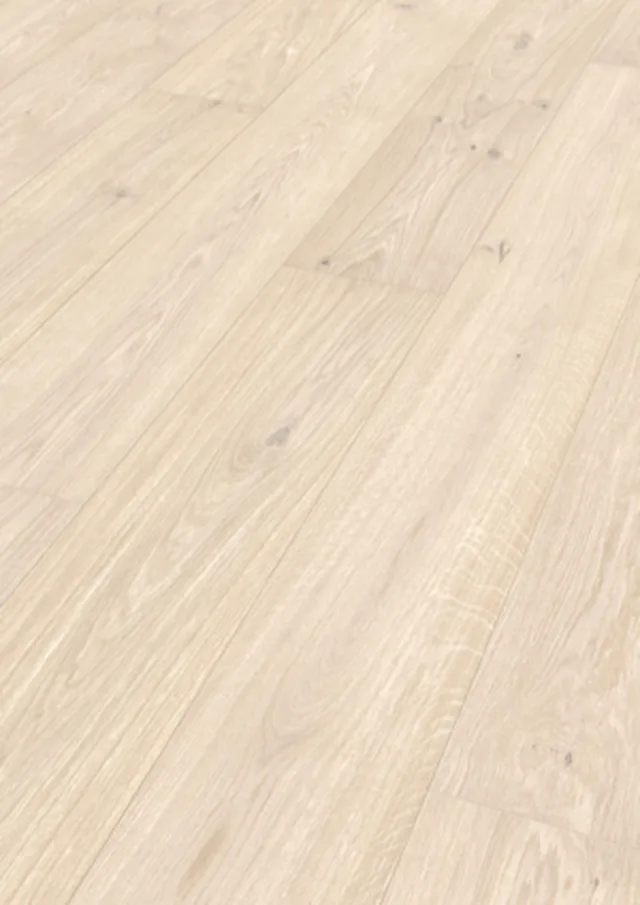 Sol Parquet longlife PD 450 Largeur: 255mm | verni ultramat Chêne authentique blanc cérusé 9003 | brossé 2400*255*13mm