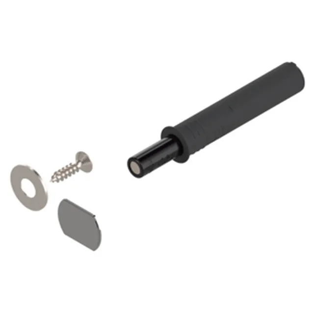 Set Tip-On pour porte version courte avec aimant, contre-plaque à coller et à visser - noir terra