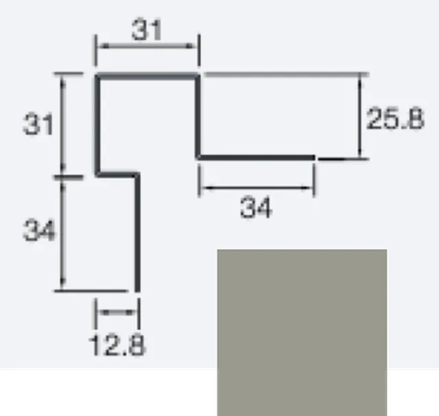 Angle extérieur asymétrique Cedral Lap 3m C52 Gris perle - Biemar Bois