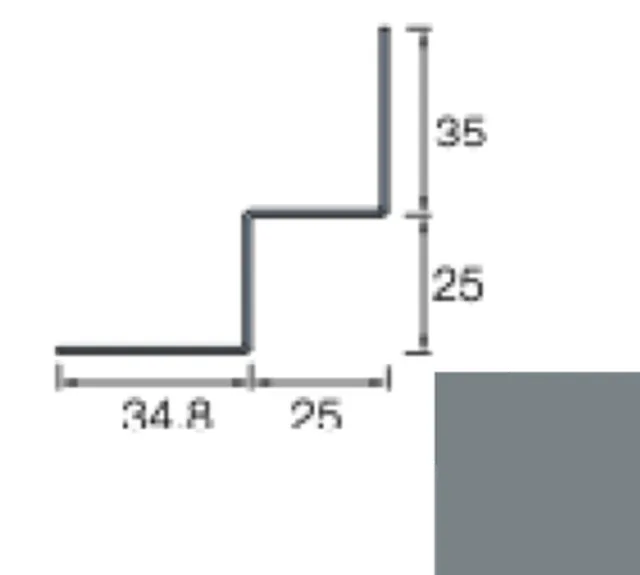 Profil angle int.Sidings 3m -015 gris foncé