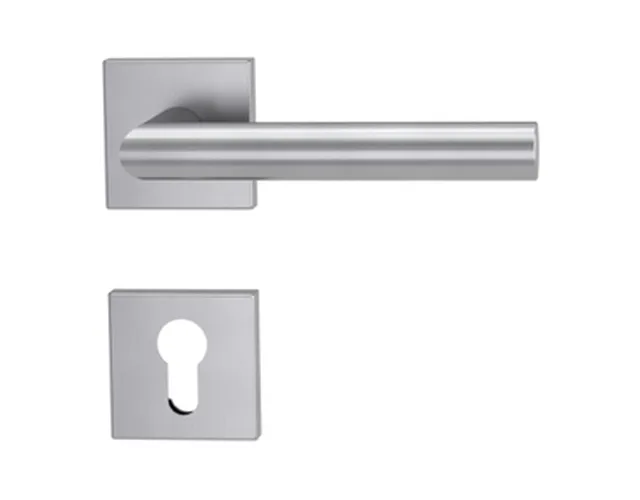Garniture Lucia Square PZ inox mat 21mm EN 1906 KL. 3