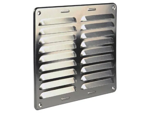Grille Bords Arrondis 245x195 mm Aluminium Satiné - Biemar Bois