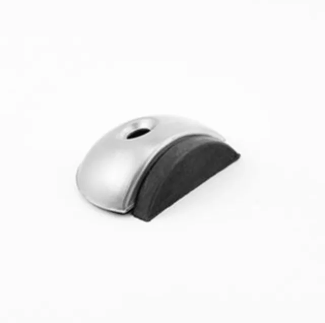 Arrêt de porte demi-lune 56x35mm, finition inox
