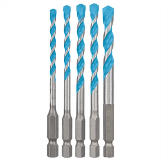 EXPERT Set 5 pièces foret polyvalent HEX-9 Multi Construction, 4; 5; 6; 7; 8 mm