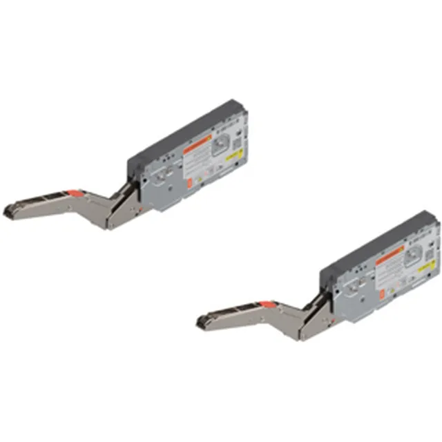 Set de 2 réservoirs de force pour portes relevantes Aventos HK-Top Tip-On, facteur de puissance 930 - 2800 avec Eurovis prémontés, acier brut