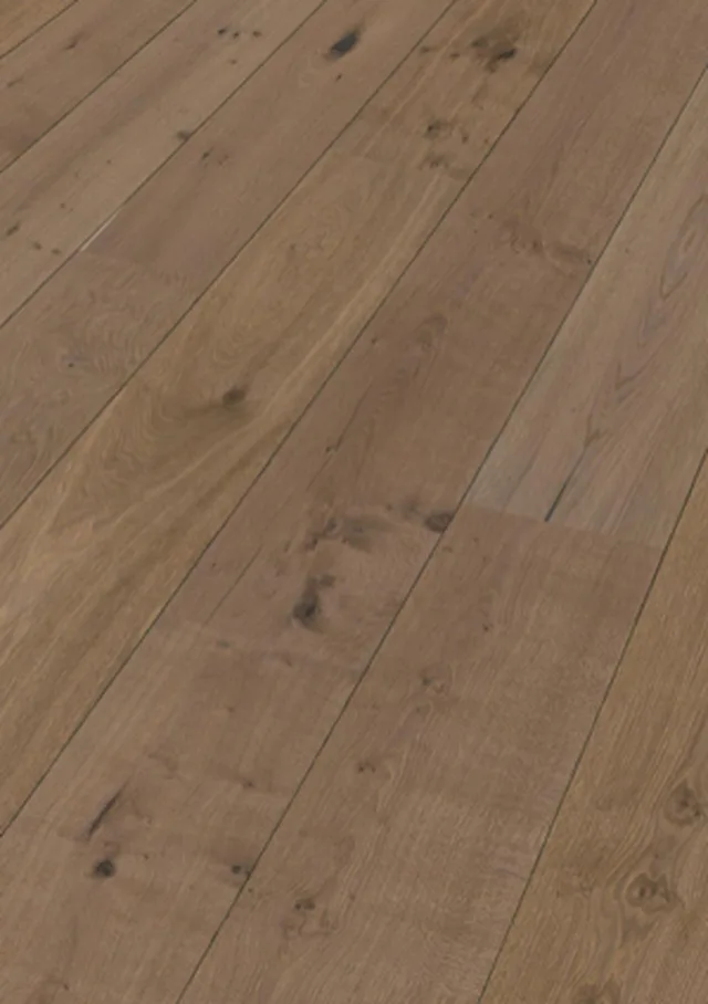 Sol en bois Lindura HD 400 - huilé nature Chêne authentique greige 8905 | brossé - 2200*270*11mm (500213-2200270-08905)