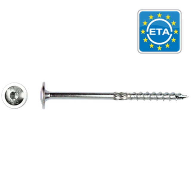 PFS vis construction bois, tête plate,filet partiel, T30, zinguée 6x240 (emb: 100pces)