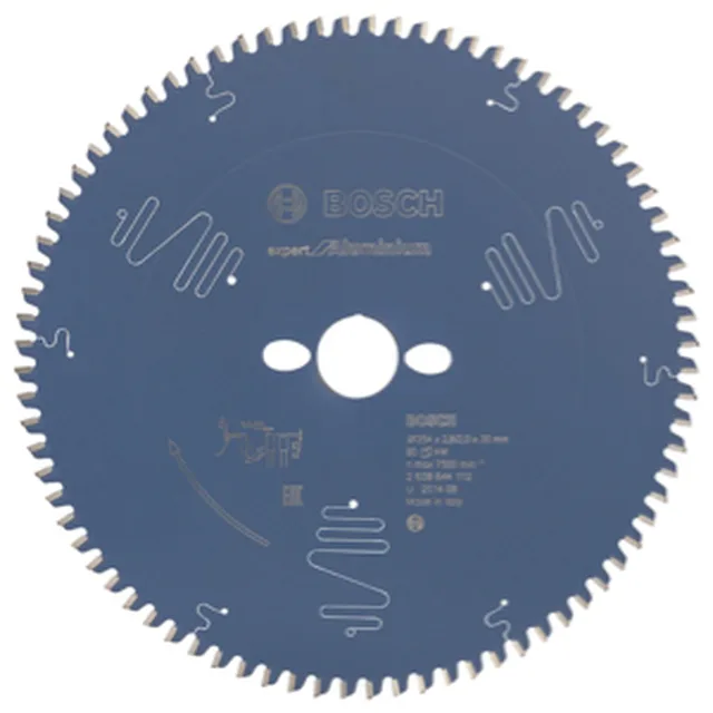Lame de Scie Circulaire Expert pour Aluminium, 254 x 30 x 2,8 mm, 80D