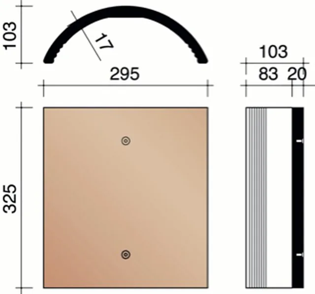 Faîtière 1/2 rond 451 bleu fumé 255mm (3pc/m)