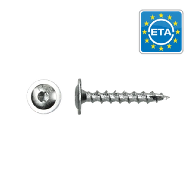 PFS vis construction bois, tête plate,filet partiel, T40, zinguée 8x40 (emb: 50pces)