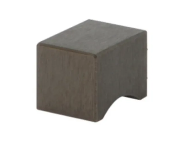 Bouton 'carré' 19x19mm h=26mm aluminium noir bronze