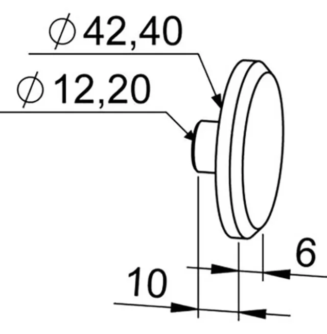 Embout plat pour main courante 42,4 mm inox Biemar Bois - Finition moderne-2