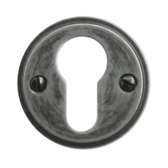Entree cylindre rond retro 48mm plat old silver