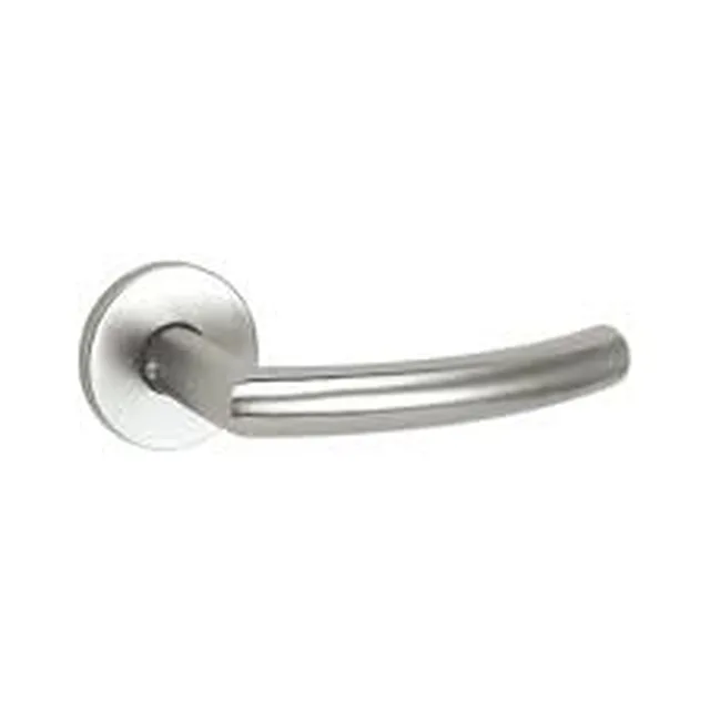 Poignée L courbées 19mm rosace ronde 6mm, finition inox /paire
