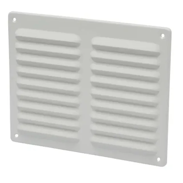 Grille Bords Arrondis 245x195 mm Aluminium Blanc - Biemar Bois