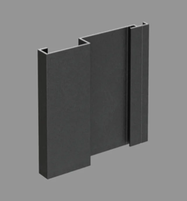 CLADIX Aluminium-Fassadenverkleidung RAL 9005 - Profil 1-polig 80mm - Lg 3005mm