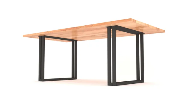 Pied de Table Modèle Double U 40x110 mm Noir Mat - Biemar Bois
