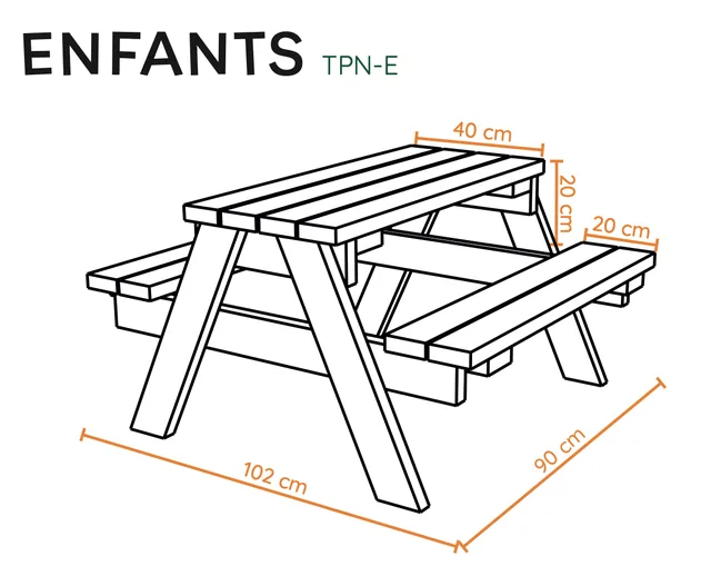 Table pique-nique pour enfants - Biemar Bois
