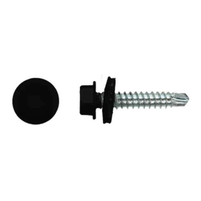 Vis autoforante 4,8x35, tête hexagonal, noir R9005 (emb: 100pces)