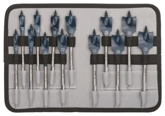 Set 13 pièces mèche plates Self Cut Speed, 10, 12, 13, 14, 16, 18, 20, 22, 24, 25, 28, 30, 32 mm (Emb de 13 pces)