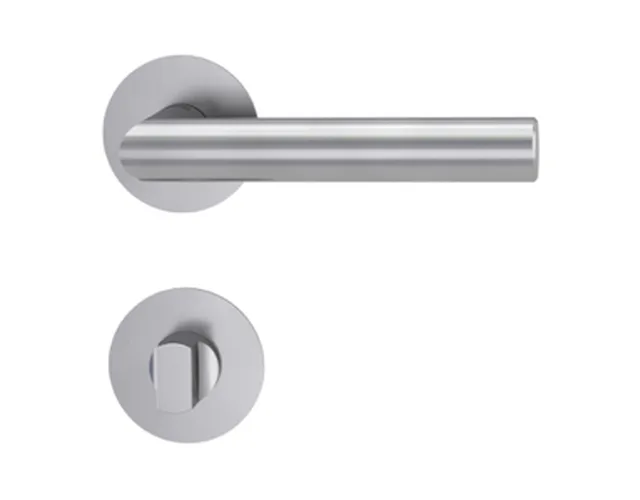 Garniture Lucia PIATTA S WC inox mat, épaisseur de porte 37-45mm, rosace ronde