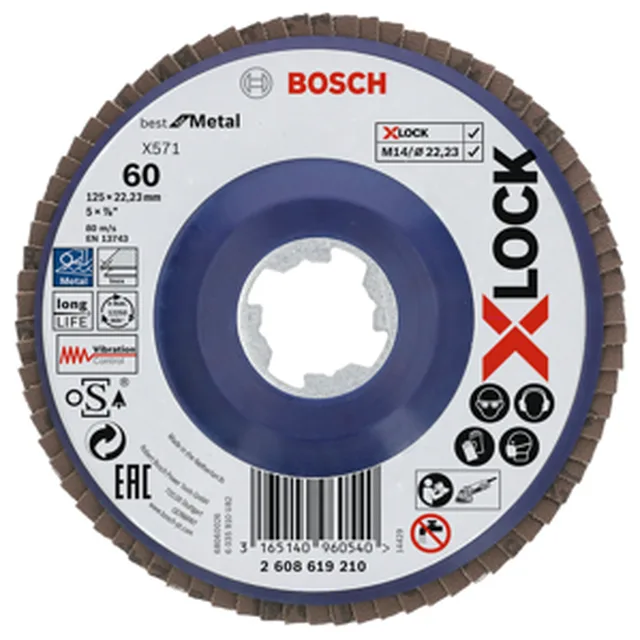 X-LOCK disque à lamelles Best for Metal recht, plastique, Ø125mm, G 60, X571