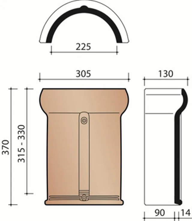 Faitière Janssen Dings bleu fumé (3pc/m)