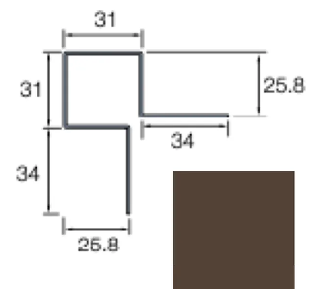 Angle extérieur symétrique Cedral Lap 3m C21 Brun noyer - Biemar Bois